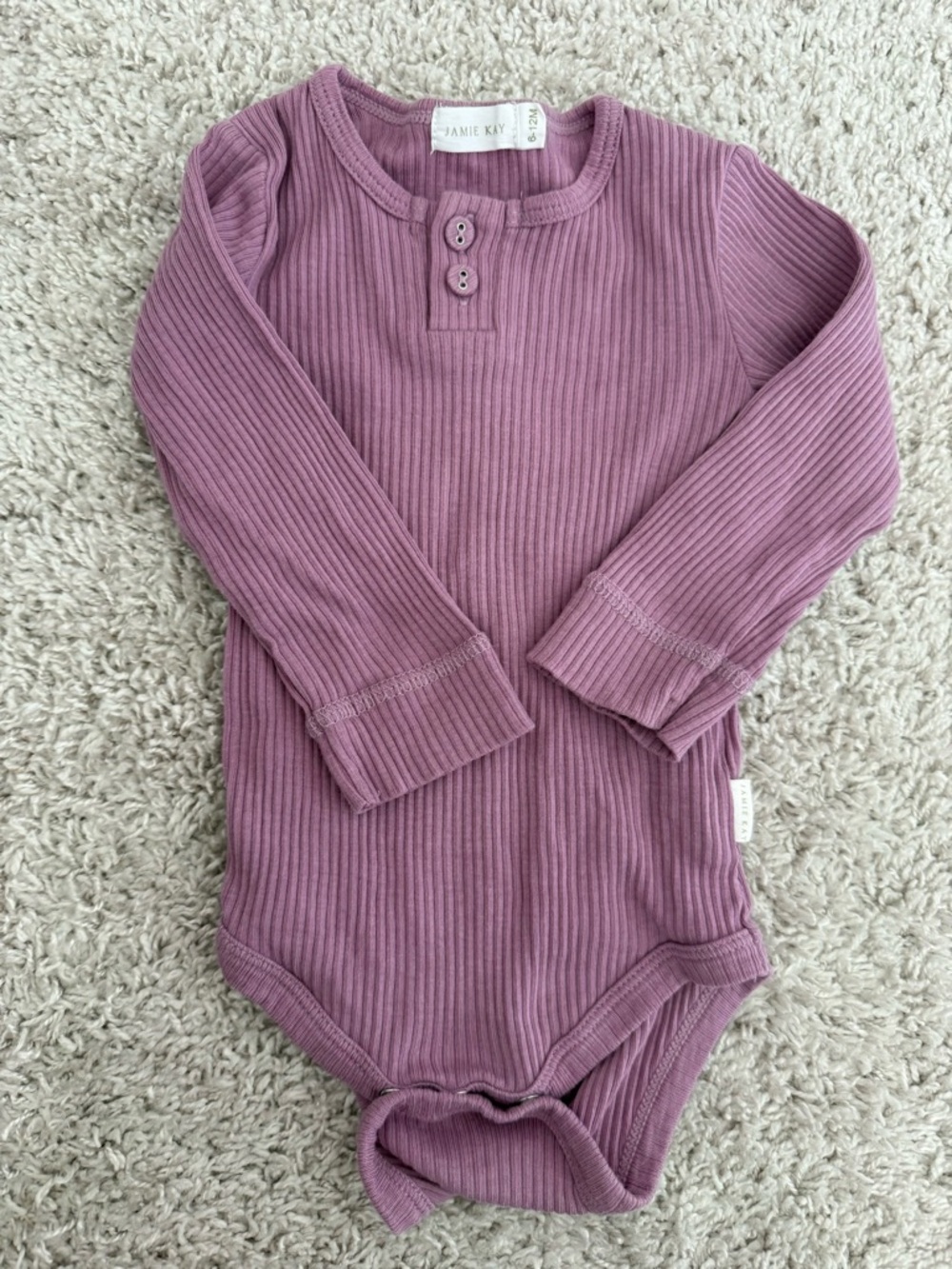 Jamie Kay Dusty Mauve Ribbed Long-Sleeve One-Piece